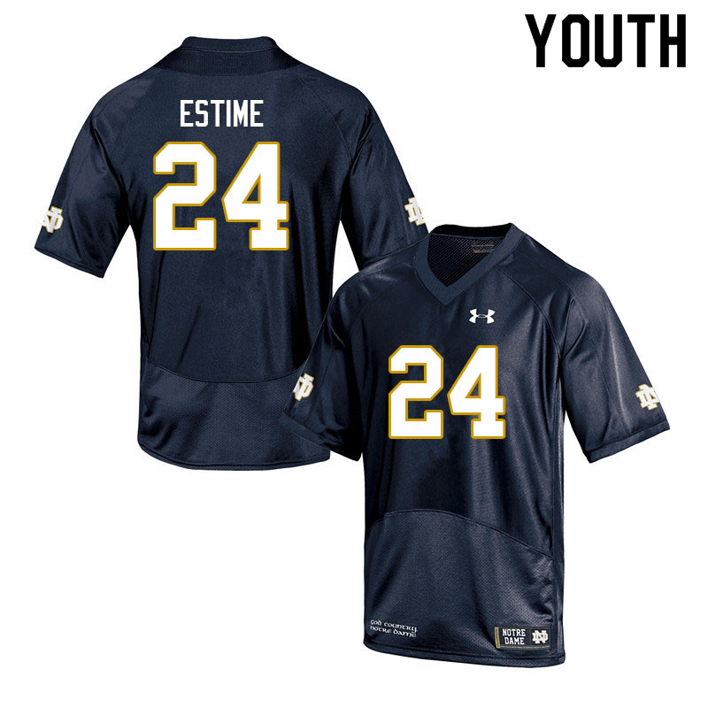 Youth #24 Audric Estime Notre Dame Fighting Irish College Football Jerseys Sale-Navy - Click Image to Close